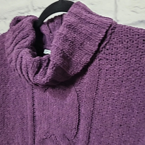 Seven7 Women's M Soft & Warm Cable Knit Chenille Sweater Blackberry‎ Wine Medium - Picture 5 of 9